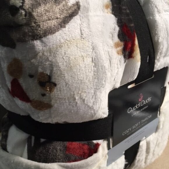 BRAND NEW Cuddl Duds 50" X 60" Winter Dogs Throw w/Sherpa - Picture 8 of 8